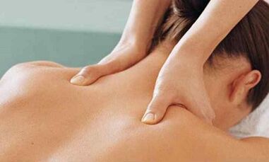 Cervical column massage with osteochondrosis